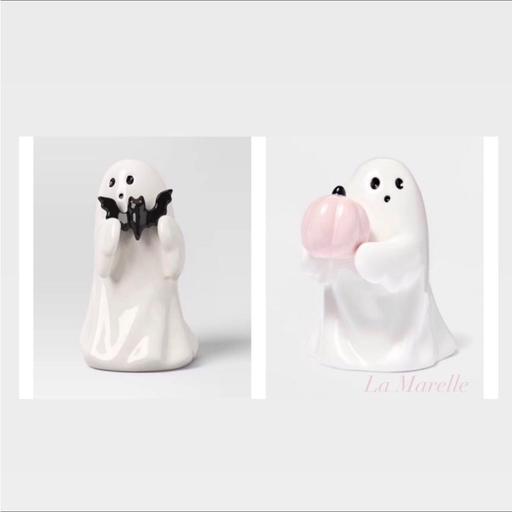 4.5" Bootiful Ghost & Ghost with Bat Halloween Figurine Set - Hyde & EEK!